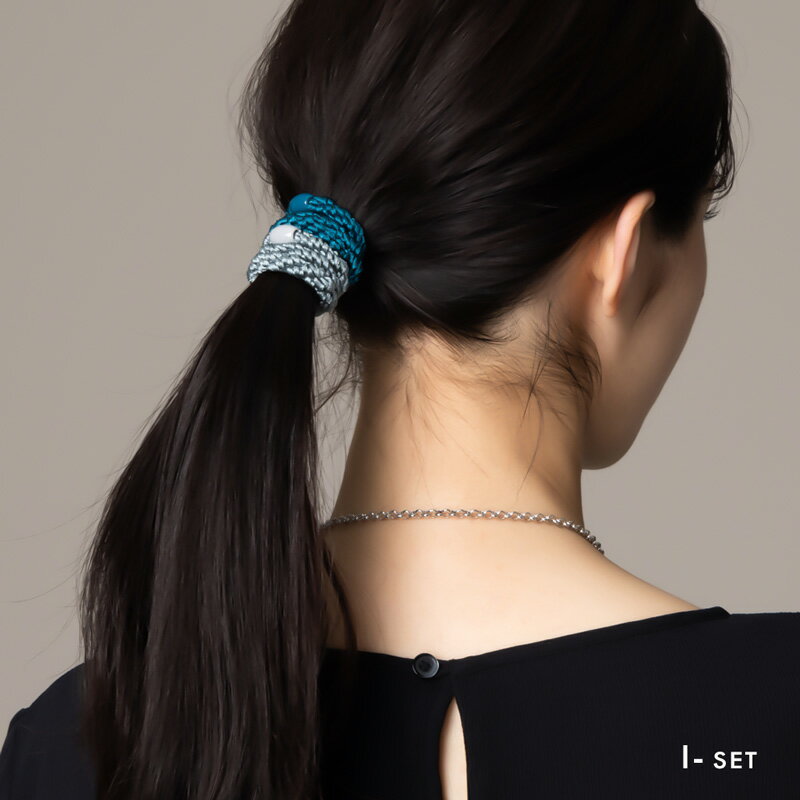【ネコポス送料無料】ヘアゴム大人っぽい4色セットヘアアクセサリーまとめ髪おしゃれヘアアクセサリーロープ風大人上品オフィスポニーテールくすみカラーレディースチューブh_n