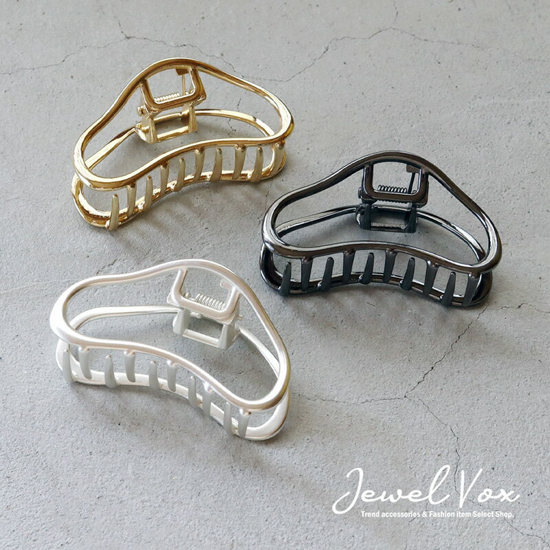 【11/29・30は20%OFFクーポン+P10倍】 【メール便送料無料】 ヘアクリップ ヘアアクセ レディース 前髪クリップ 変形 オーバル デザイン ゴール...