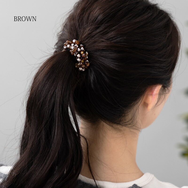 【5/16～5/18はP10倍】 ヘアゴム ヘアアクセ ヘアポニー レディース パール ビーズ...