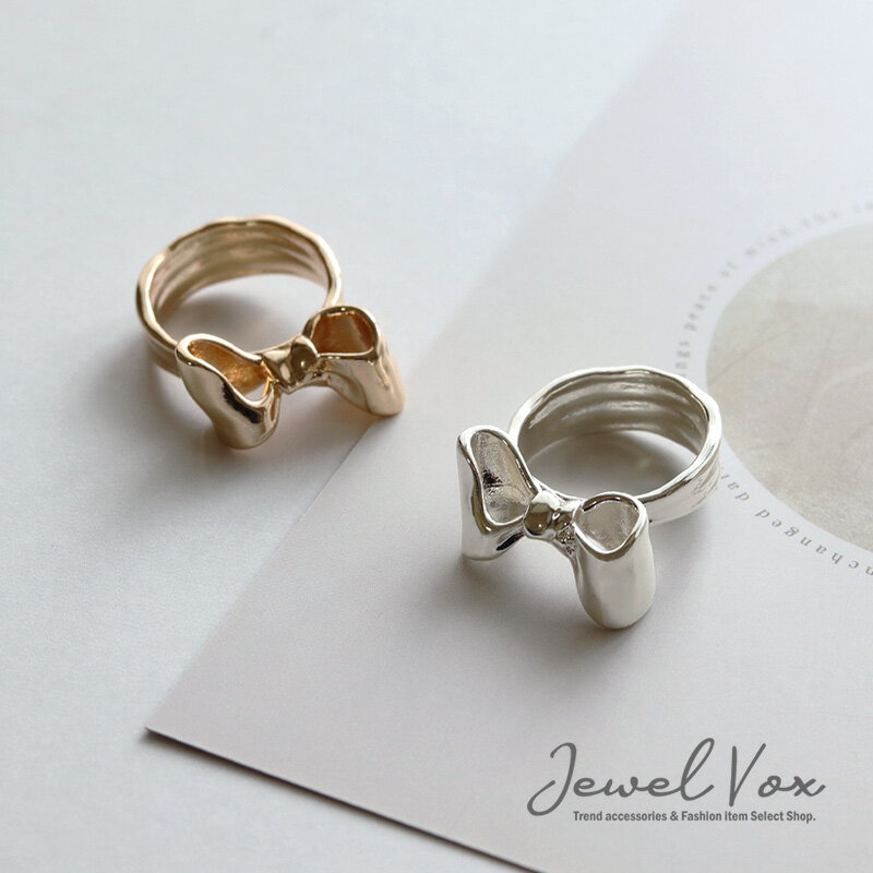 【11/29・30は20%OFFクーポン+P10倍】 【メール便送料無料】 指輪 リング レディース ニッケルフリー 金属アレルギー りぼん リボン 11号 ゴ...