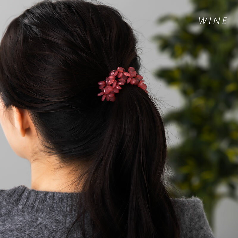 【5/16～5/18はP10倍】 ヘアゴム ヘアアクセサリー 大人っぽい ドロップ ビーズ じ...