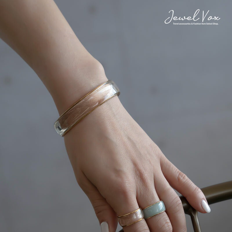 【11/29・30は20%OFFクーポン+P10倍】 【メール便送料無料】 バングル ブレスレット レディース ニッケルフリー 金属アレルギー クリア 春夏 重...