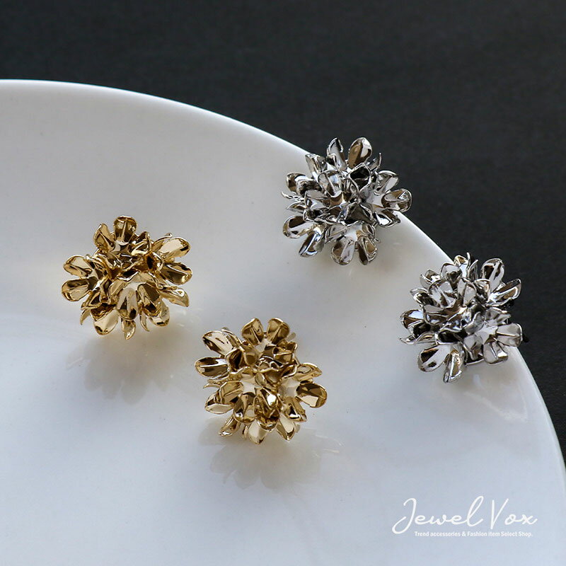 【メール便送料無料】 ピアス レディース ニッケルフリー 金属アレルギー 花 フラワー メタル 大人かわいい シンプル フォーマル 結婚式 デイリー カジュアル オシャレ ゴールド シルバー パーティー 女性 ギフト プレゼントのサムネイル
