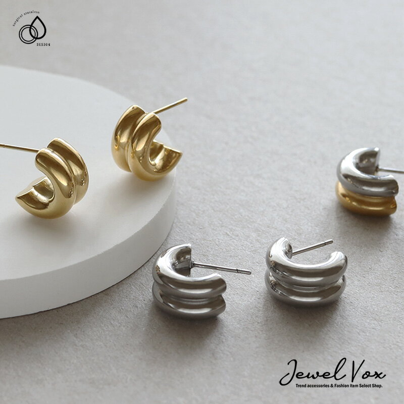 【11/29・30は20%OFFクーポン+P10倍】 【メール便送料無料】 ピアス ステンレス レディース 金属アレルギー サージカルステンレス ハーフフープ ...