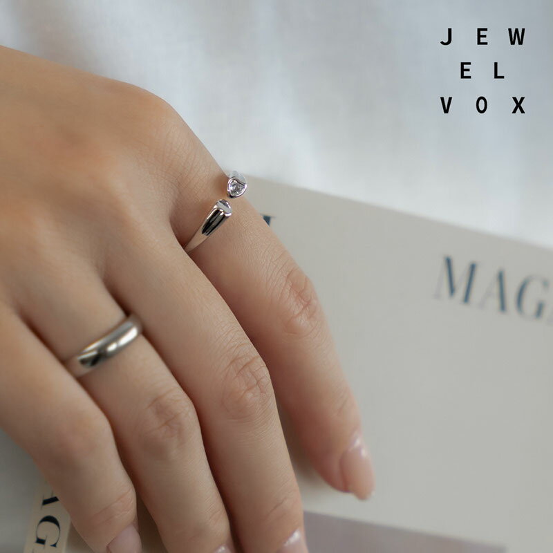 【8/15 23:59まで!超目玉】 【メール便送料無料】 指輪 リング レディース ニッケルフリー 金属アレルギー 13号 フリーサイズ ハート ニュアンス キュービックジルコニア ゴールド シルバー 重ね付け シンプル おしゃれ 大人かわいい デイリーのサムネイル