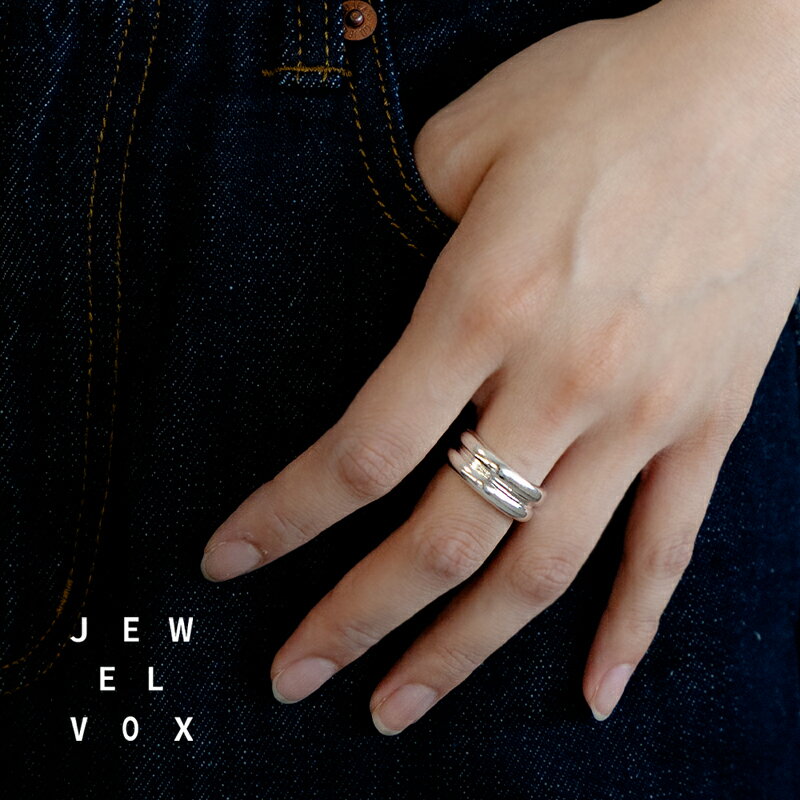 【最大30%OFFクーポン有】 【メール便送料無料】 指輪 リング レディース ニッケルフリー 金属アレルギー 13号 14号 2連 モチーフ 大ぶり ニュアンス ゴールド シルバー 普段使い オケージョン デイリー カジュアル シンプル オシャレ 女性のサムネイル