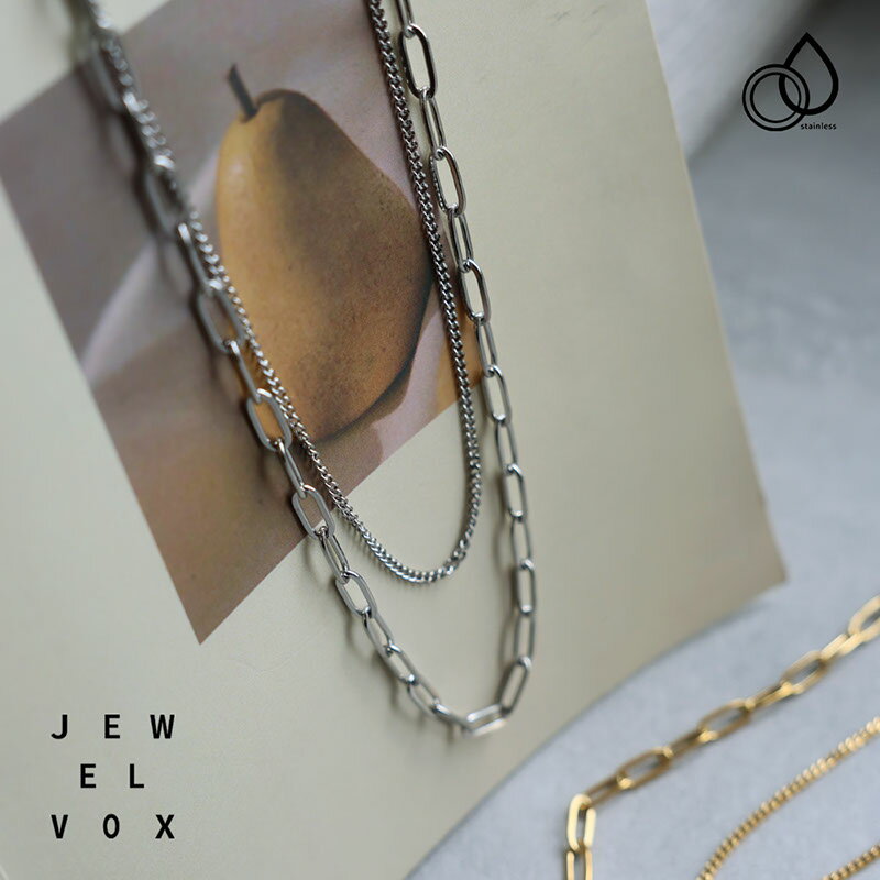 【9/18はポイント10倍!】 【メール便送料無料】 ネックレス ショートネックレス ステンレス製 レディース 金属アレルギー 2連 チェーン シンプル サージカルステンレス ゴールド シルバー 普段使い 結婚式 オケージョン 仕事 オフィス 女性 大人のサムネイル