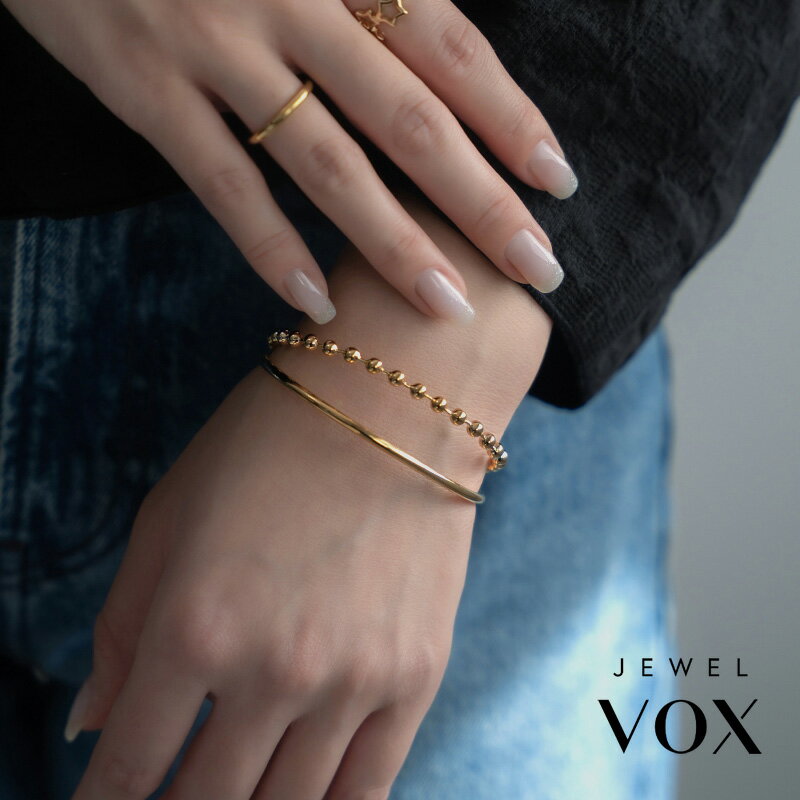 【最大30%OFFクーポン有】 【メール便送料無料】 バングル ブレスレット 金属アレルギー レディース ニッケルフリー メタルボール チェーン ゴールド シルバー 重ね付け 可愛い デイリー シンプル オシャレ 普段使い カジュアル ギフト プレゼント 女性