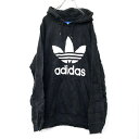 【中古】【古着】 adidas トレフォイル スウェットパーカ Lサイズ アディダスオリジナルス 黒 ブラック 古着卸 アメリカ仕入 t2101-3495