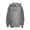 【中古】【古着】 TEAM BIEBER スウェットパーカー サイズ表記XS プルオーバー プリント グレー 古着卸 アメリカ仕入 t2102-3015