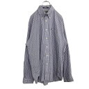 【中古】【古着】 TOMMY HILFIGER 長袖シャツ Lサイズ トミーヒルフィガー ストライプ ブルー 古着卸アメリカ仕入 t2108-3005