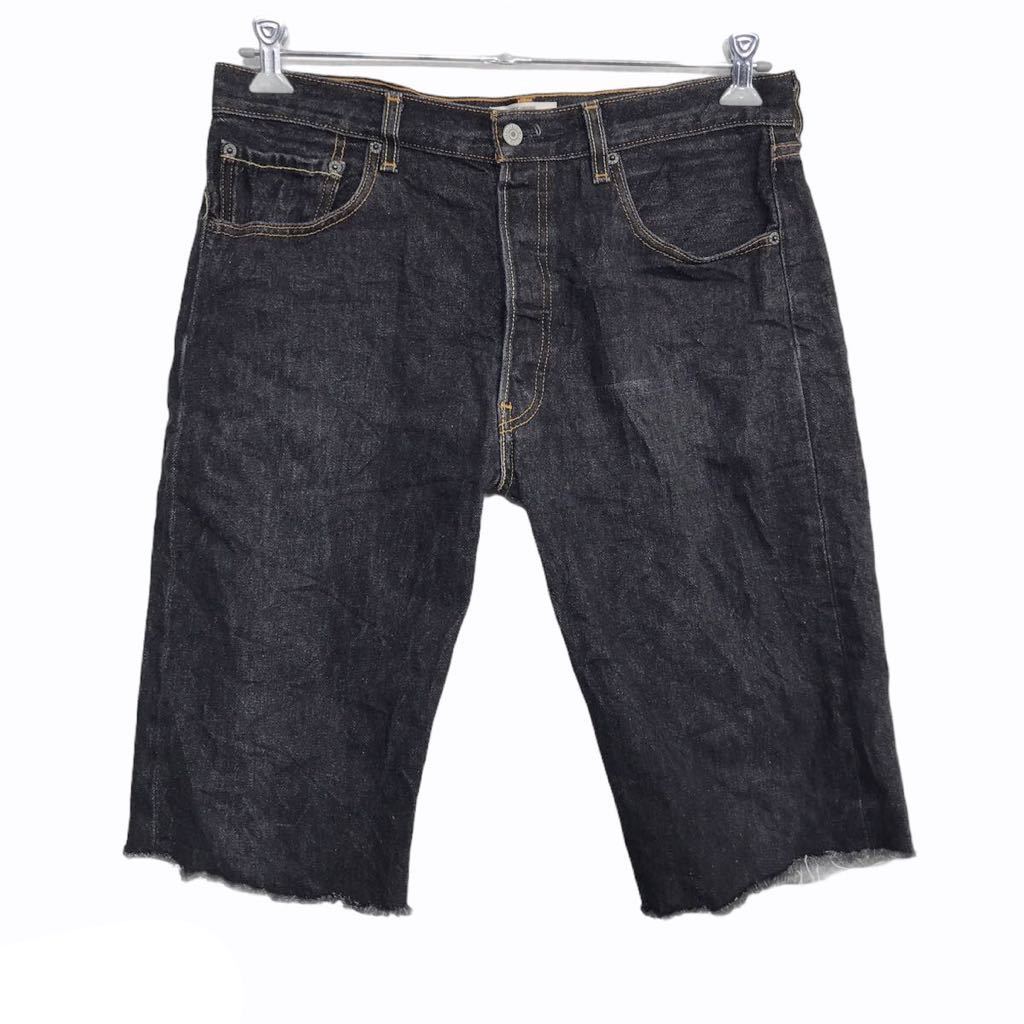 Levi's 501 デニムハーフパンツ W34 リーバイス ボタンフライ ブラック メキシコ製 古着卸アメリカ仕入 2108-274