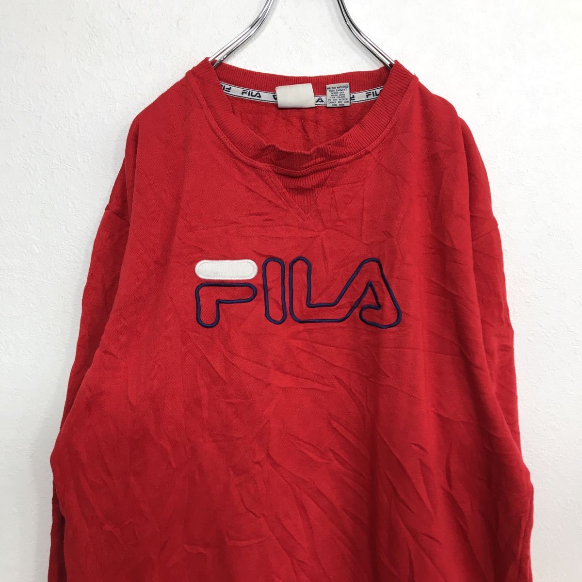 FILA スウェットトレーナー Sサイズ フィラ レッド 古着卸 アメリカ仕入 t2108-4025