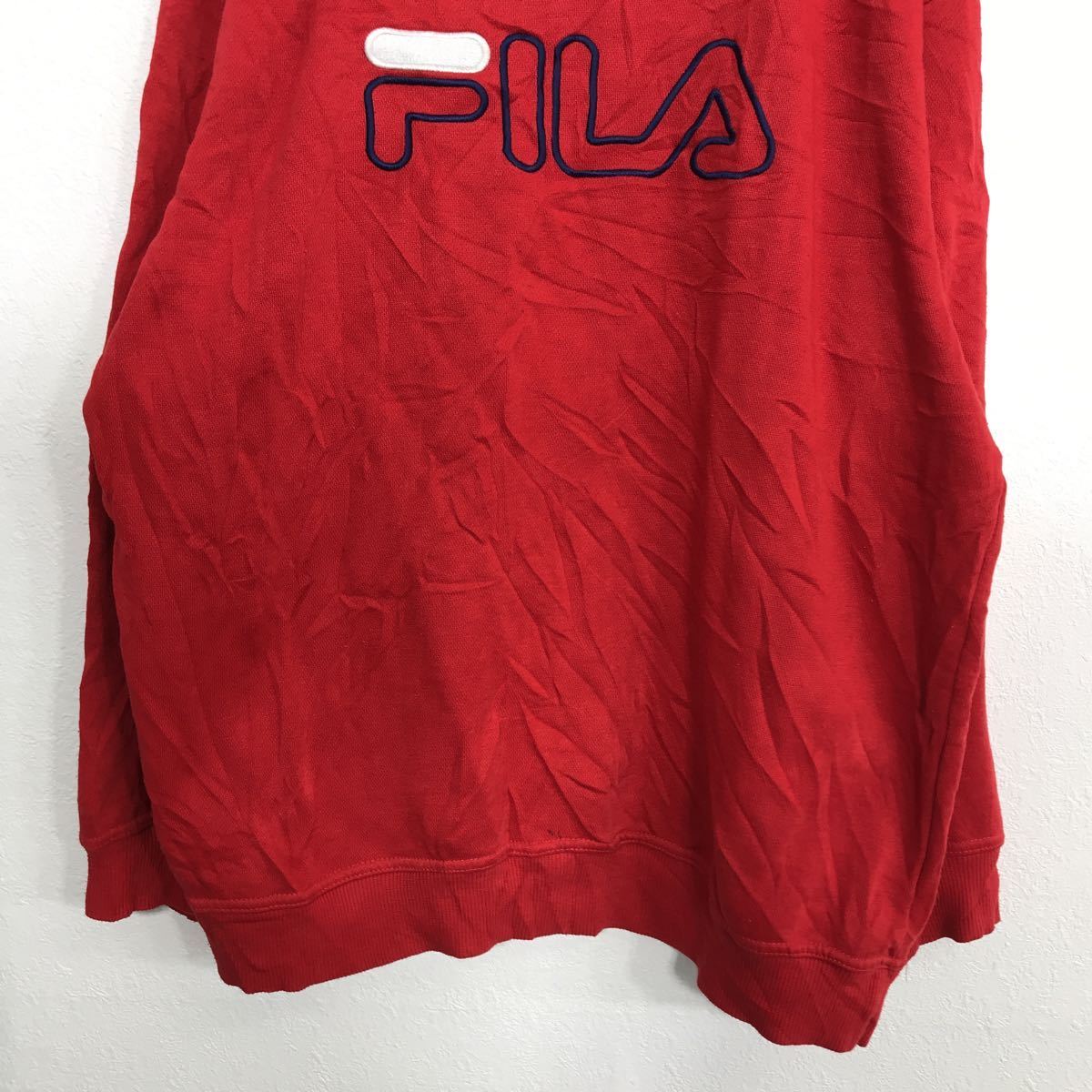 FILA スウェットトレーナー Sサイズ フィラ レッド 古着卸 アメリカ仕入 t2108-4025