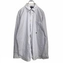 【中古】【古着】 TOMMY HILFIGER 長袖シャツ L ストライプ パープル ホワイト ライオンロゴ トミーヒルフィガー 古着卸 アメリカ仕入 t210...