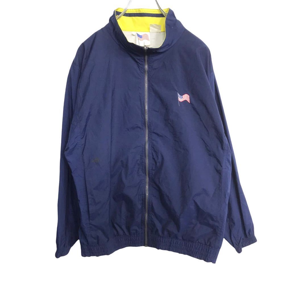 【中古】【古着】 ナイロンジャケット レディース XLサイズくらい ネイビー 古着卸 アメリカ仕入 t2109-3751