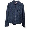【中古】【古着】 デニムシャツ キッズL ブルー ウエスタンシャツ キッズ 古着卸 アメリカ仕入 t2109-4085