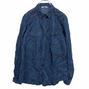 【中古】【古着】 CAMAYEU 長袖シャツ レディース サイズ表記 36 XS〜 ネイビー 刺繍 古着卸 アメリカ仕入 t2109-4141