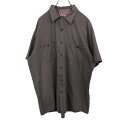 【中古】【古着】 ARAMARK ワークシャツ M ベージュ アラマーク 半袖シャツ 無地 古着卸 アメリカ仕入 t2109-4258