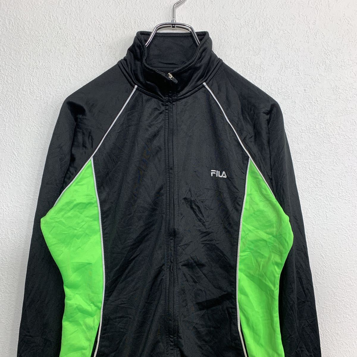 FILA ジャージジャケット Mサイズ フィラ レディース スポーツ ブラック 古着卸 アメリカ仕入 t2109-4587