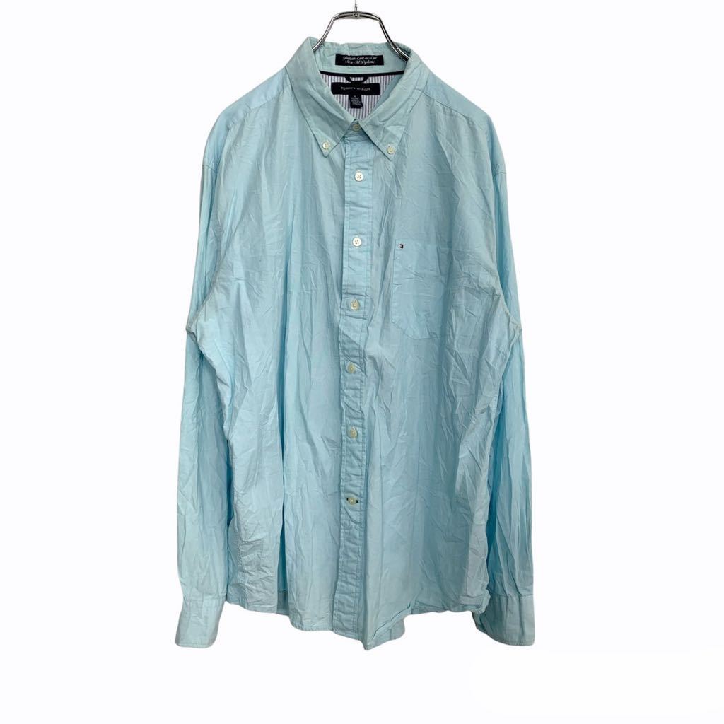 TOMMY HILFIGER ボタンダウンシャツ XLサイズ トミーヒルフィガー ビックサイズ ライトブルー 古着卸 アメリカ仕入 t2109-4694
