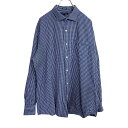 【中古】【古着】 TOMMY HILFIGER チェックシャツ XLサイズ トミーヒルフィガー ネイビー 古着卸 アメリカ仕入 t2110-3101