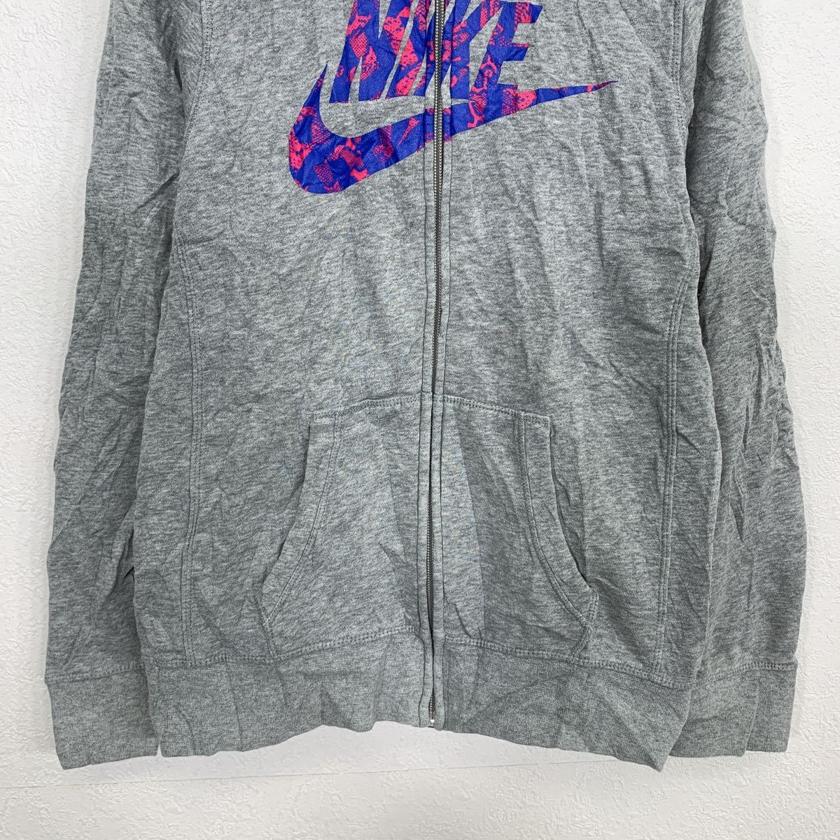 NIKE ジップアップパーカー キッズ XL 13-15yrs グレー ナイキ ロゴ スウェット スポーツ 古着卸 アメリカ仕入 t2110-3634