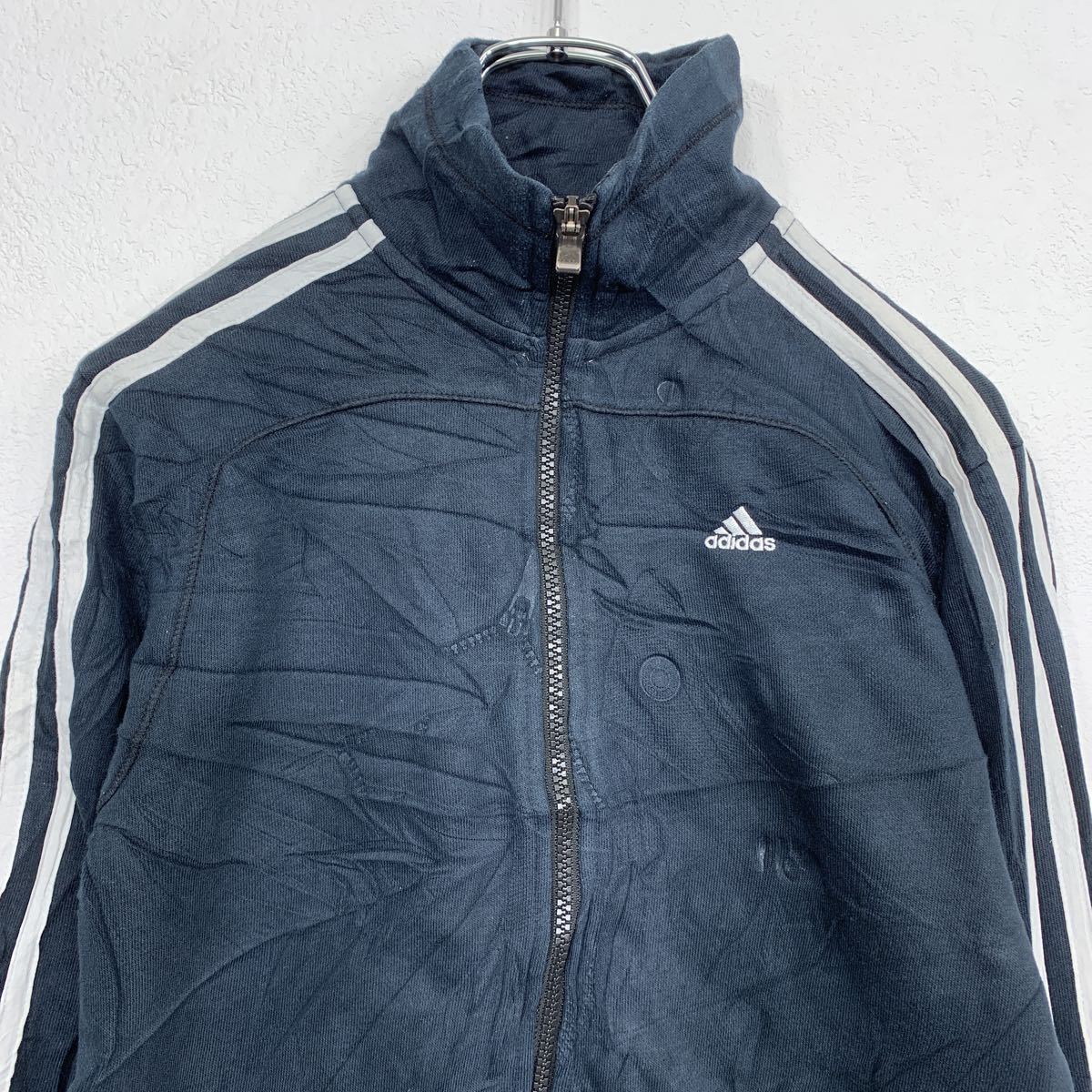 adidas ジャージジャケット レディース M ネイビー アディダス スポーツ スウェット 古着卸 アメリカ仕入 t2110-3650