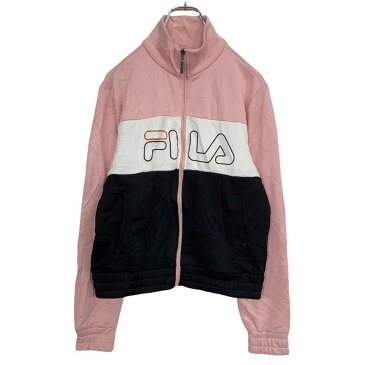 FILA ジャージ ジャケット Xレディース XS ピンク ブラック ホワイト フィラ スポーツ 古着卸 アメリカ仕入 t2110-3920