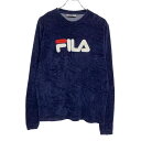 【中古】【古着】 FILA パイル地 長袖 トップス S ネイビー フィラ スポーツ 古着卸 アメリカ仕入 t2110-4882