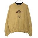 【中古】【古着】 top stitch ダブルネック スウェットトレーナー レディース L イエロー 刺繍 古着卸 アメリカ仕入 t2111-3183