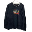 【中古】【古着】 breckenridge ダブルネック スウェットトレーナー レディース XL ブラック 刺繍 古着卸 アメリカ仕入 t2111-3478