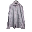 【中古】【古着】 TOMMYHILFIGER 長袖 ストライプシャツ Lサイズ トミーヒルフィガー パープル 古着卸 アメリカ仕入 t2111-3528