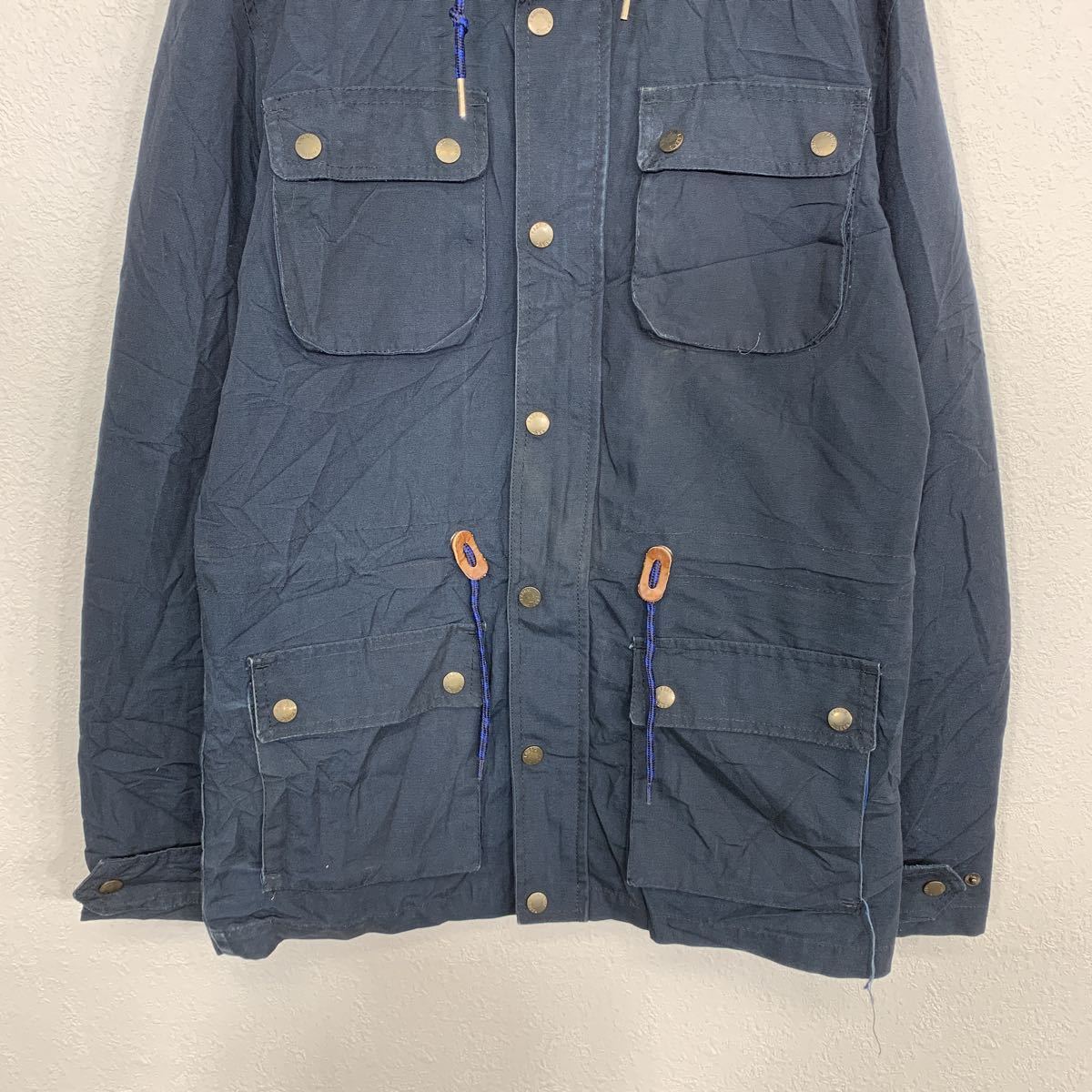 【中古】【古着】 FABRIC ジャケット レディース S ネイビー 4ポケット ウエスト絞り 古着卸 アメリカ仕入 t2111-3945