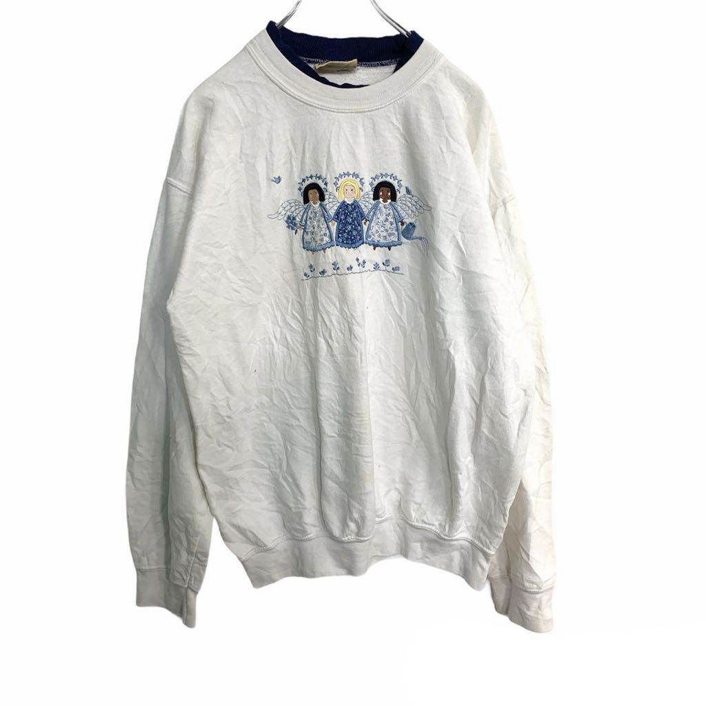 【中古】【古着】 top stitch by MORNING SUN スウェットトレーナー レディース Lサイズくらい ホワイ..