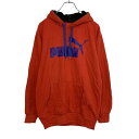 PUMA スウェット パーカー M~ レッド プーマ スポーツ プリントロゴ フードボア 古着卸 アメリカ仕入 t2111-4875