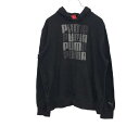 【中古】【古着】 PUMA パーカー L ブラック プーマ ロゴスウェット トレーナー スウェット スポーツ フーディー 裏起毛 古着卸 アメリカ仕入 t211...