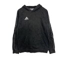 adidas スウェットパーカー キッズ L ブラック アディダス スポーツ ロゴ ワンポイント フーディ 裏起毛 古着卸 アメリカ仕入 t2112-3240(4)
