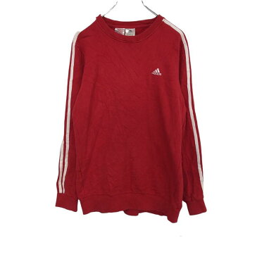 adidas ロゴスウェット キッズ XL レッド アディダス トレーナー スポーツ ライン ロゴ ワンポイント 古着卸 アメリカ仕入 t2112-3574