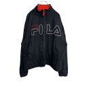 【中古】【古着】 FILA ジップアップ フリースジャケット Mサイズ フィラ ブラック 古着卸 アメリカ仕入 t2112-3587