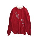 【中古】【古着】 MORNING SUN ハーフジップ スウェットトレーナー XLサイズ レディース レッド 古着卸 アメリカ仕入 t2112-4087