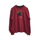 【中古】【古着】 スウェットトレーナー Mサイズ位 レディース レッド 刺繍 古着卸 アメリカ仕入 t2112-4106