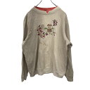 【中古】【古着】 Links スウェットトレーナー Mサイズ位 レディース ベージュ 古着卸 アメリカ仕入 t2112-4181