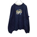 【中古】【古着】 CLASSIC ELEMENTS スウェットトレーナー Lサイズ レディース ネイビー 花柄 古着卸 アメリカ仕入 t2112-4183