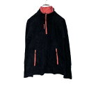 【中古】【古着】 Reebok フリースジャケット キッズ XS ブラック ピンク リーボック ハーフジップ スポーツ ロゴ 古着卸 アメリカ仕入 t2112-...