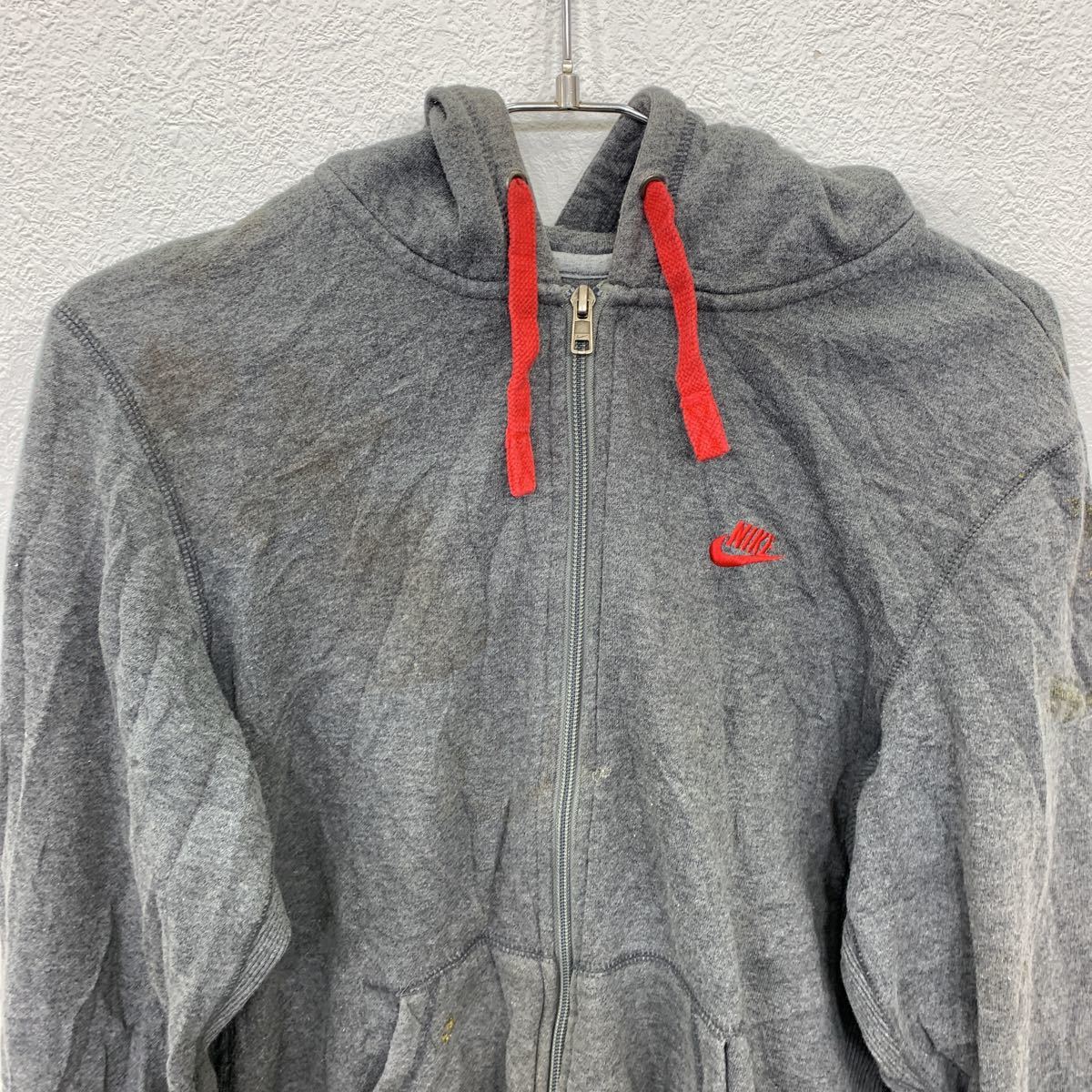 NIKE ジップアップパーカー Mサイズ ナイキ グレー 古着卸 アメリカ仕入 t2112-4407