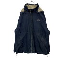 【中古】【古着】 Kappa ナイロンジャケット L〜XL ブラック ベージュ カッパ リバーシブル ロゴ フーディ フリース 古着卸 アメリカ仕入 t2201...