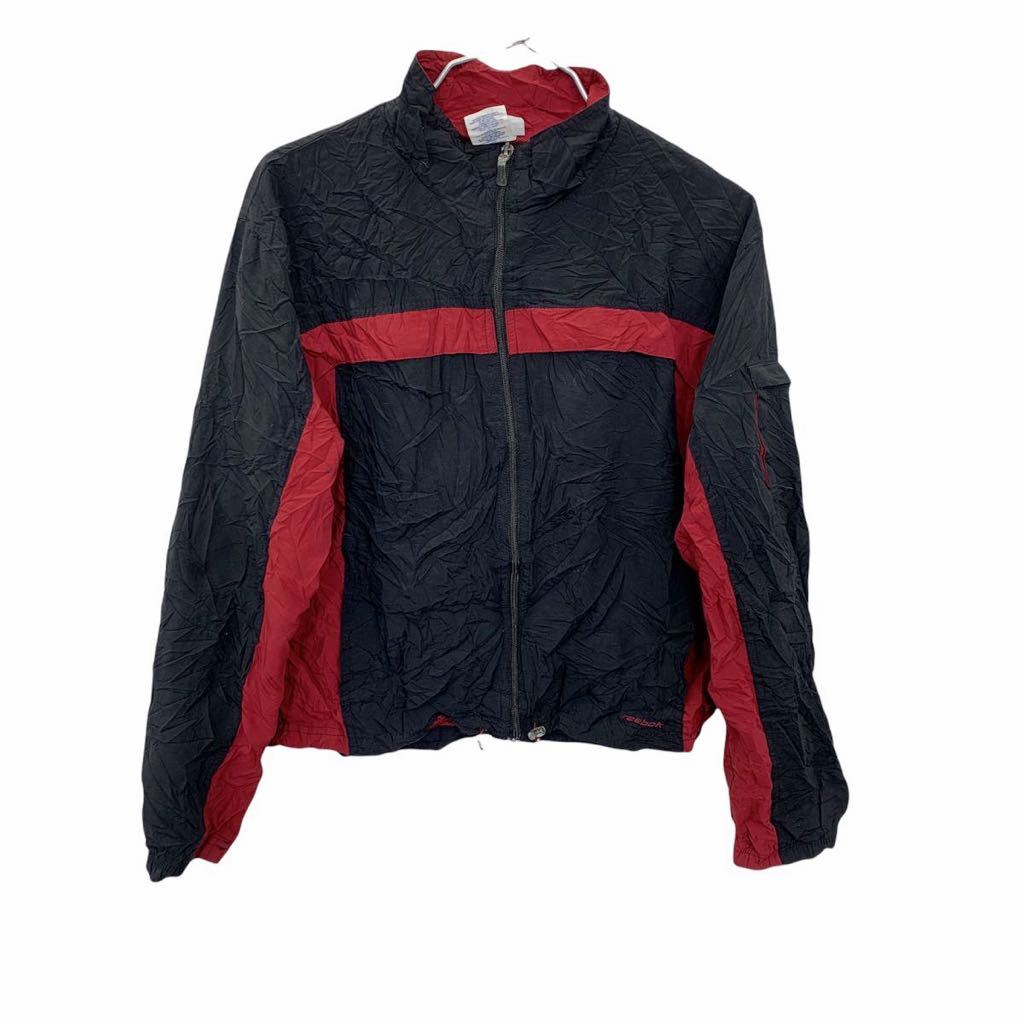 【中古】【古着】 Reebok ナイロンジャケット Lサイズ リーボック 黒 古着卸 アメリカ仕入 t2201-3368
