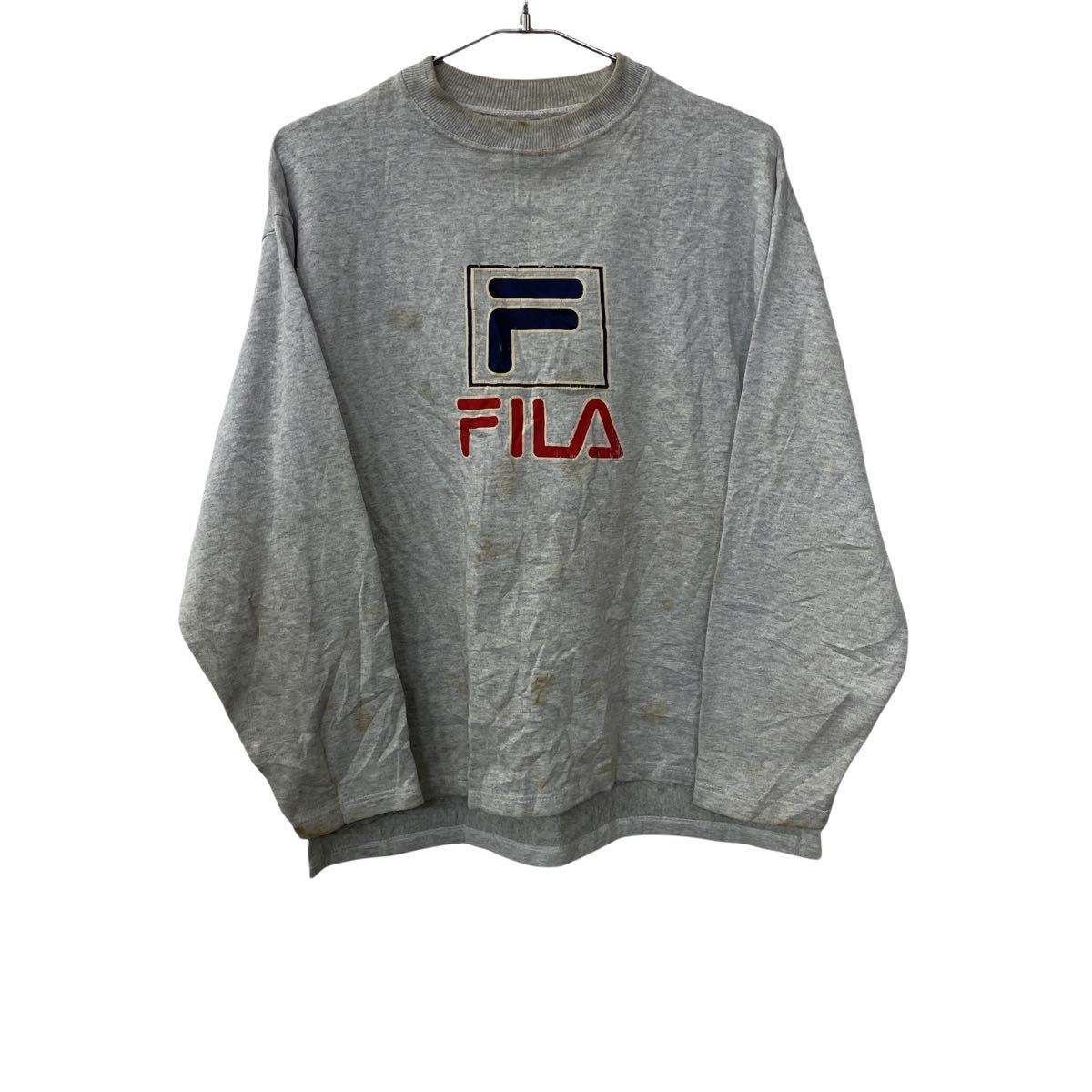 FILA スウェットトレーナー M〜Lサイズ程度 フィラ グレー ヴィンテージ 古着卸 アメリカ仕入 t2201-3466