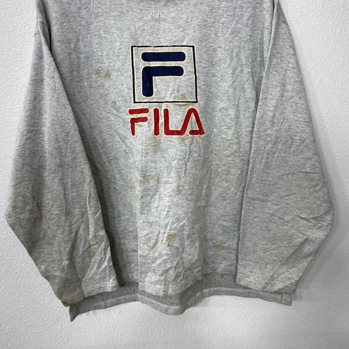 FILA スウェットトレーナー M〜Lサイズ程度 フィラ グレー ヴィンテージ 古着卸 アメリカ仕入 t2201-3466